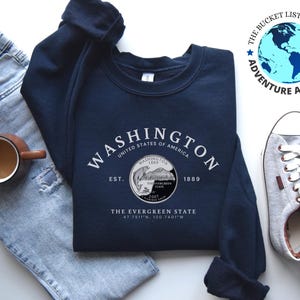 Shirt Washington, cadeau Washington, sweatshirt Washington, Evergreen State, zacht en comfortabel sweatshirt, Washington Quarter