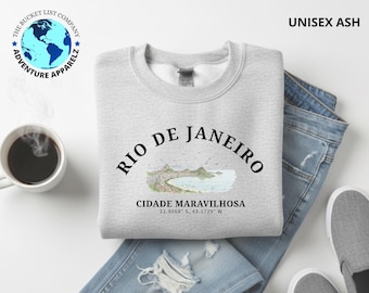 Sudadera de Río de Janeiro, Camisa de Río, Regalo de Brasil, Recuerdo de Río de Janeiro, Sudadera Unisex, Ciudad Maravilhosa, Horizonte de Río
