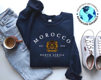 Sudadera de Marruecos, camiseta de Marruecos, regalo de Marruecos, recuerdo de Marruecos, sudadera suave y cómoda de Marruecos, África del Norte