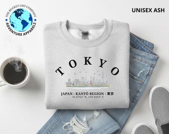 Tokyo Sweatshirt, Tokyo Shirt, Japan Gift, Tokyo Souvenir, Unisex Sweatshirt, Eastern Capital, Tokyo Skyline, Japan Sweatshirt