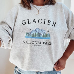 Glacier National Park Sweatshirt, Unisex Outdoor Sweater, Camping, Long Sleeve, Nature Lover Sweatshirt, Montana style