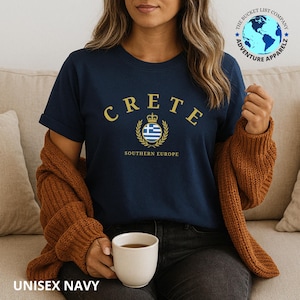 Crete T-Shirt, Crete Vintage Style, Greece Gift, Crete Shirt, Greek Island Tee, Crete Travel Shirt, Unisex T-Shirt, Europe Souvenir