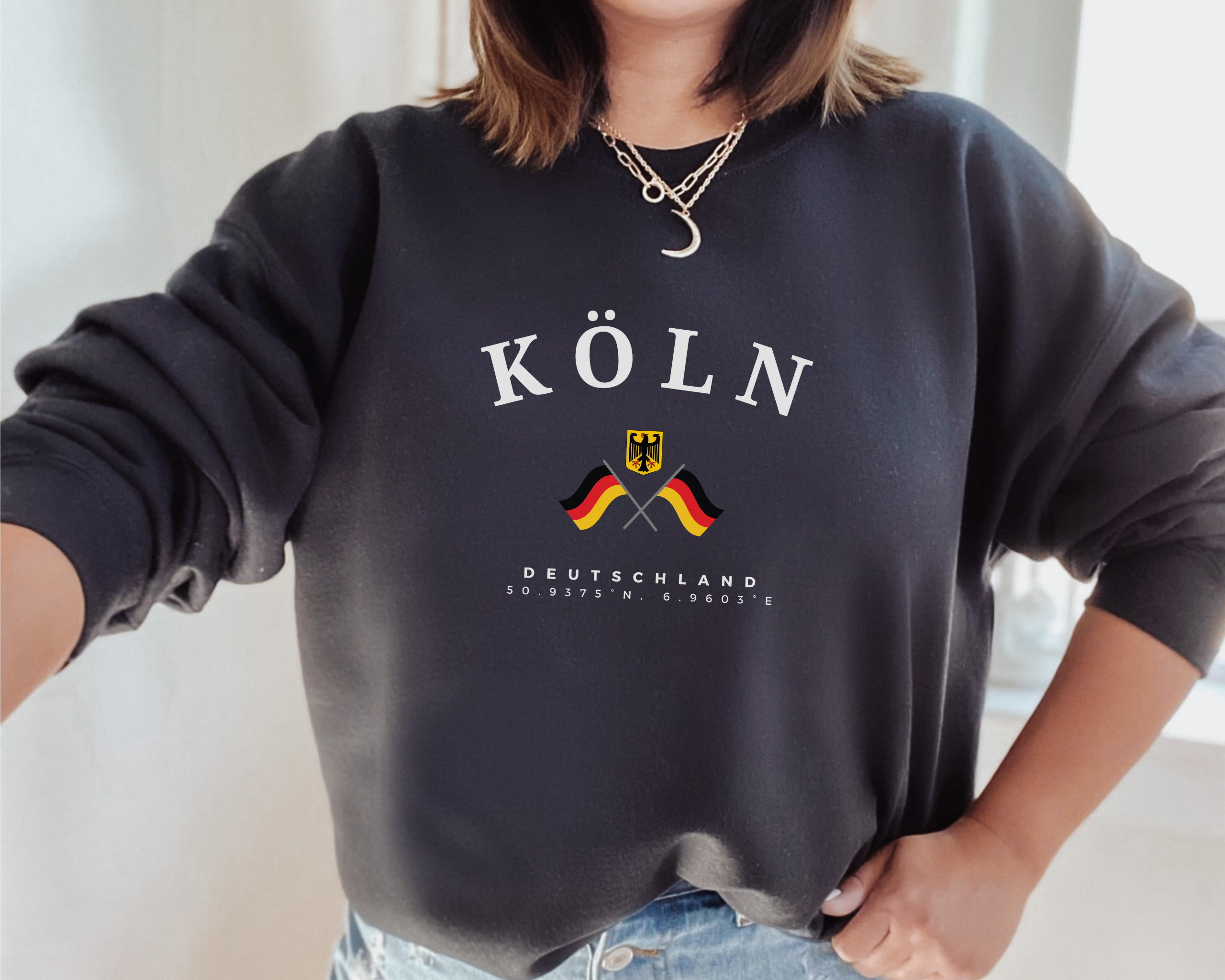 Köln Germany Sweatshirt, Cologne Germany Sweater, German style, Deutschland, German flag unisex sweatshirt, Europe, Cologne Sweater