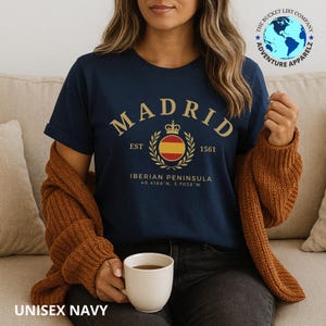 Camiseta de Madrid, Camiseta de Madrid, Regalo de Madrid, Camiseta de Madrid, Camiseta de estilo español, Recuerdo de España, Camiseta con la herencia de Madrid, Camiseta de España