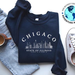 Sudadera de Chicago, recuerdo de Chicago, camiseta de Chicago, sudadera unisex, regalo de Chicago, sudadera de EE. UU., camiseta de Estados Unidos, regalo de Estados Unidos