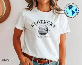 Kentucky T-shirt, Kentucky souvenir, Kentucky shirt, uniseks T-shirt, Bluegrass staat T-shirt, Kentucky cadeau, Kentucky Quarter shirt, staat shirt