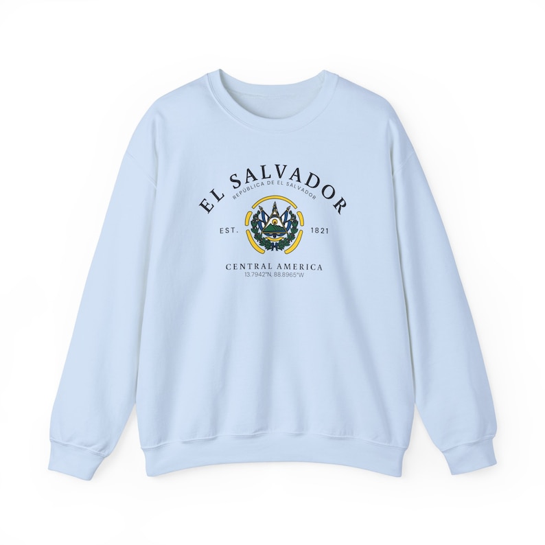 El Salvador Sweatshirt, El Salvador Flag Shirt, Central America, El Salvador Shirt, Soft and Comfortable Pullover Sweatshirt, Gift, Souvenir image 7