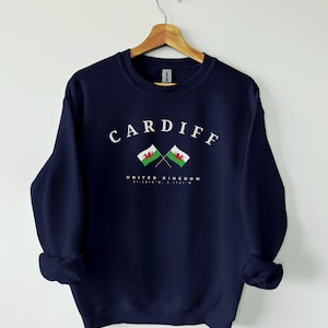 Sudadera Cardiff, Cardiff Gales, camiseta de Gales, camiseta de Cardiff Gales, bandera de Gales, regalo de Gales, regalo de Cardiff Gales, Reino Unido, camiseta del Reino Unido