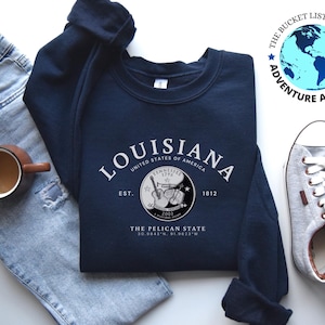 Louisiana Shirt, Louisiana Geschenk, Louisiana Sweatshirt, Der Pelikan-Zustand, weiches und bequemes Sweatshirt, Louisiana Quarter