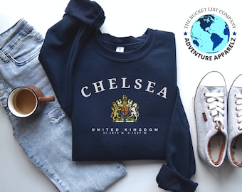 Chelsea Sweatshirt, Chelsea England, Chelsea Shirt, United Kingdom Sweatshirt, West London, London shirt, England shirt, Crewneck Pullover
