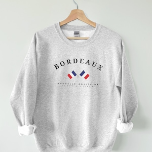 Bordeaux Sweatshirt, Bordeaux Frankreich Pullover, Europa, Frankreich Shirt, Geschenk, Bordeaux Frankreich Shirt, Frankreich Reisegeschenk Rundhalspullover