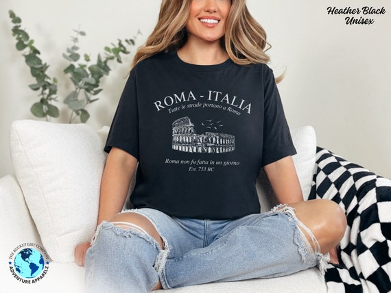 Ancient Roman Colosseum Roma Italia T-Shirt Rome Text Shirt Ancient Roman Colosseum Roma Italia T-Shirt Rome Text Shirt