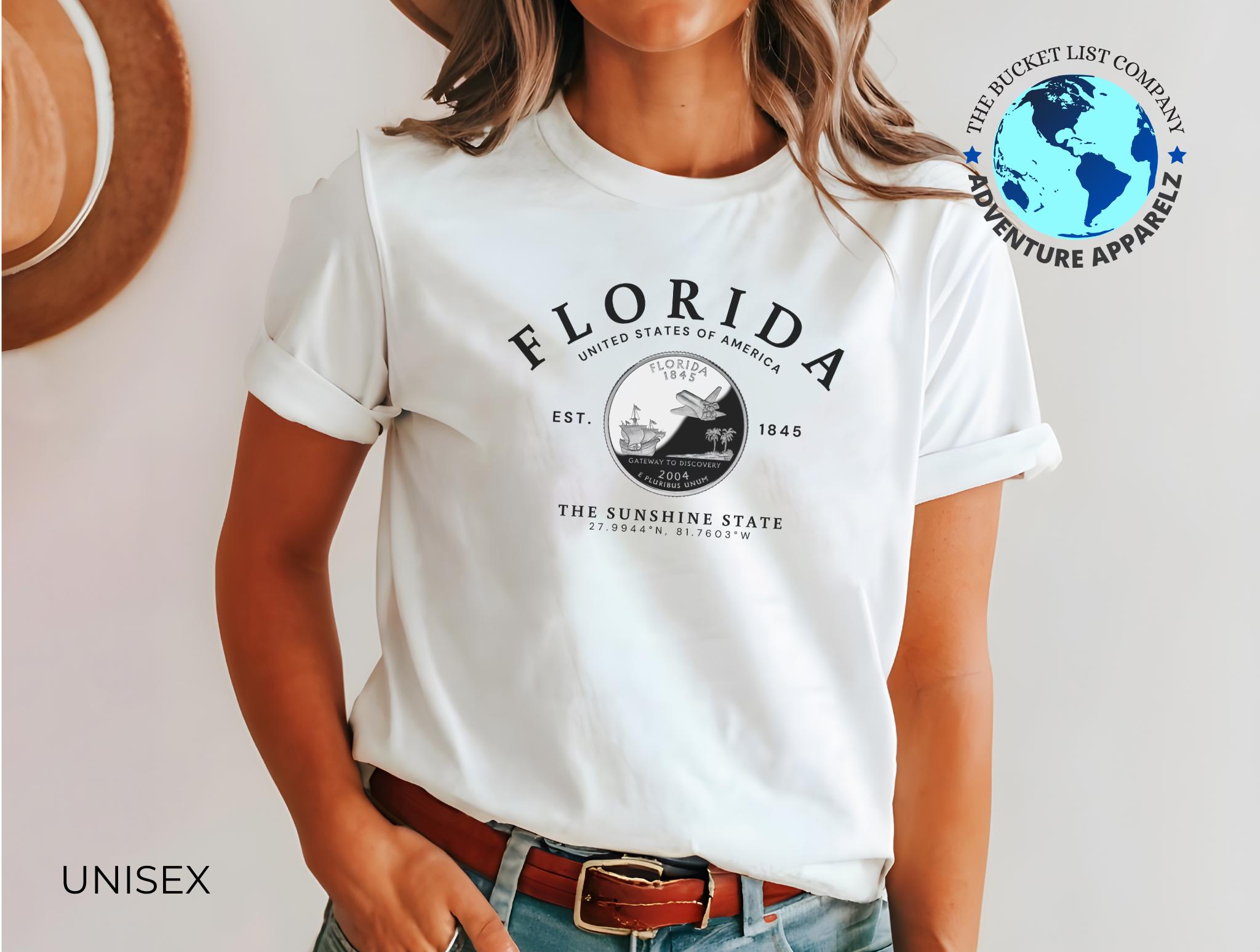 Florida T-Shirt, Florida Souvenir, Florida Shirt, Unisex T-Shirt, Sunshine State Tee, Florida Gift, Florida Quarter Shirt, State Shirt