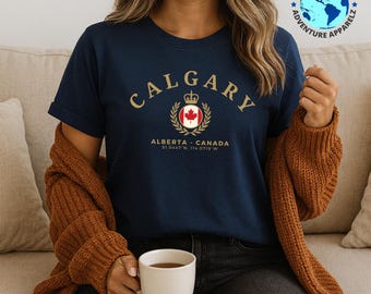 Calgary T-Shirt, Calgary Souvenir, Calgary Shirt, Kanada Unisex T-Shirt, Kanada Geschenk, Vintage Kanada Hemd, heraldisches Hemd, Calgary Geschenk