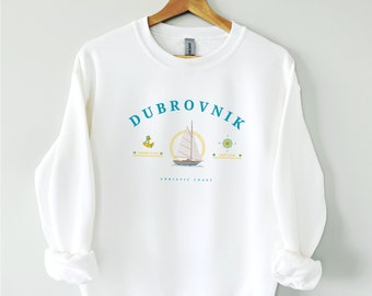 Sweat Dubrovnik, pull unisexe, mer Adriatique, sweat-shirt Yacht life, pull Croatie Yacht club, pull Dubrovnik, chemise Croatie, cadeau