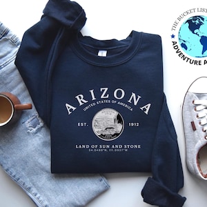 Chemise Arizona, cadeau Arizona, sweat-shirt Arizona, État du Grand Canyon, sweat-shirt doux et confortable, quartier de l'Arizona