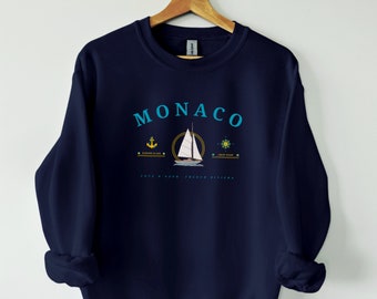 Monaco Sweatshirt, Monte Carlo Unisex Sweater, French Riviera, Monaco Yacht life Sweatshirt, Yacht club sweater, Monte Carlo sweater, gift