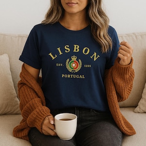 Lisbon T-Shirt, Lisbon Vintage Style, Portugal Gift, Lisbon Shirt, Portuguese Heritage Tee, Lisbon Portugal, Europe Souvenir, Travel Shirt