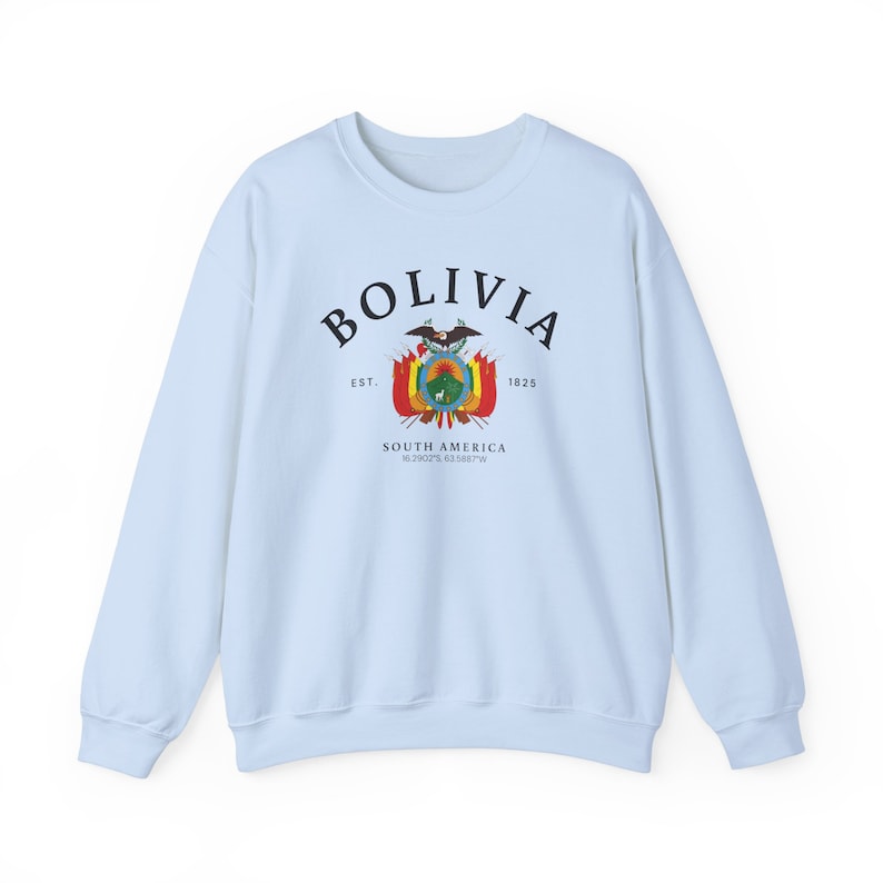 Suéter Bolívia, Camisa Bolívia, Camisa América do Sul, Moletom Macio e Confortável, Presente Bolívia, Bolívia América do Sul imagem 7