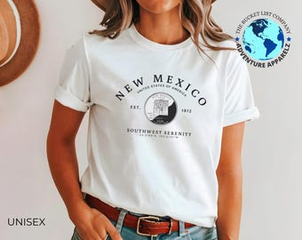 Maglietta del New Mexico, souvenir del New Mexico, maglietta del New Mexico, maglietta unisex, maglietta del New Mexico Quarter, regalo del New Mexico, maglietta dello stato del New Mexico