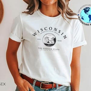 Wisconsin T-Shirt, Wisconsin Souvenir, Wisconsin Shirt, Unisex T-Shirt, Dachs Zustand T-Shirt, Wisconsin Geschenk, Wisconsin Viertel Hemd