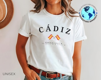 Camiseta de Cádiz, souvenir de Cádiz, camiseta de Cádiz, camiseta unisex, regalo de Cádiz, camiseta de Andalucía, camiseta de España, regalo de España, Cádiz Andalucía España