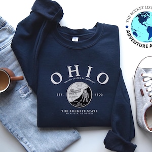 Ohio Shirt, Ohio Gift, Ohio Sweatshirt, The Buckeye State, Soft and Comfortable Sweatshirt, Ohio Quarter, Ohio sweater