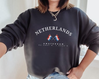 Netherlands Sweatshirt, Nederland Sweater, Netherlands flag sweatshirt, Netherland Shirt, Europe, Amsterdam, Holland Shirt, Holland