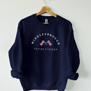 Middelsbrough Sweatshirt, Vereinigtes Königreich, Middelsbrough City Shirt, Middelsbrough England, England Shirt, Großbritannien, Universitätsstadt
