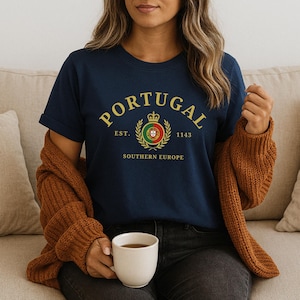 Portugal T-Shirt, Portugal Vintage Style, Portuguese Gift, Portugal Shirt, Heritage Tee, Soft and Comfortable