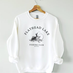 Flathead Lake Sweatshirt, Unisex Sweater, Fishing, Long Sleeve, Nature Lover Sweatshirt, perfect gift, boating, Montana, Retro