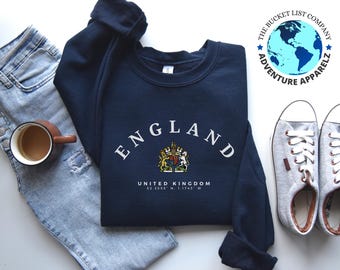 Sudadera de Inglaterra, camiseta de Inglaterra, sudadera del Reino Unido, camiseta de Inglaterra, regalo de Gran Bretaña, camiseta del Reino Unido, regalo de Inglaterra