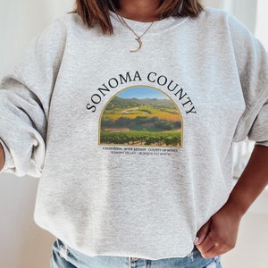 Sonoma-uniseks shirt, Sonoma County-sweater, Californië-shirt, Sonoma-sweater, Vineyards, Sonoma County, Verenigde Staten, Sonoma Winery