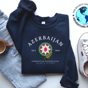 Azerbaijan Shirt, Azerbaijan Sweatshirt, Azerbaijan Gift, Caspian Sea, Azerbaijan souvenir, Soft and Comfortable sweatshirt