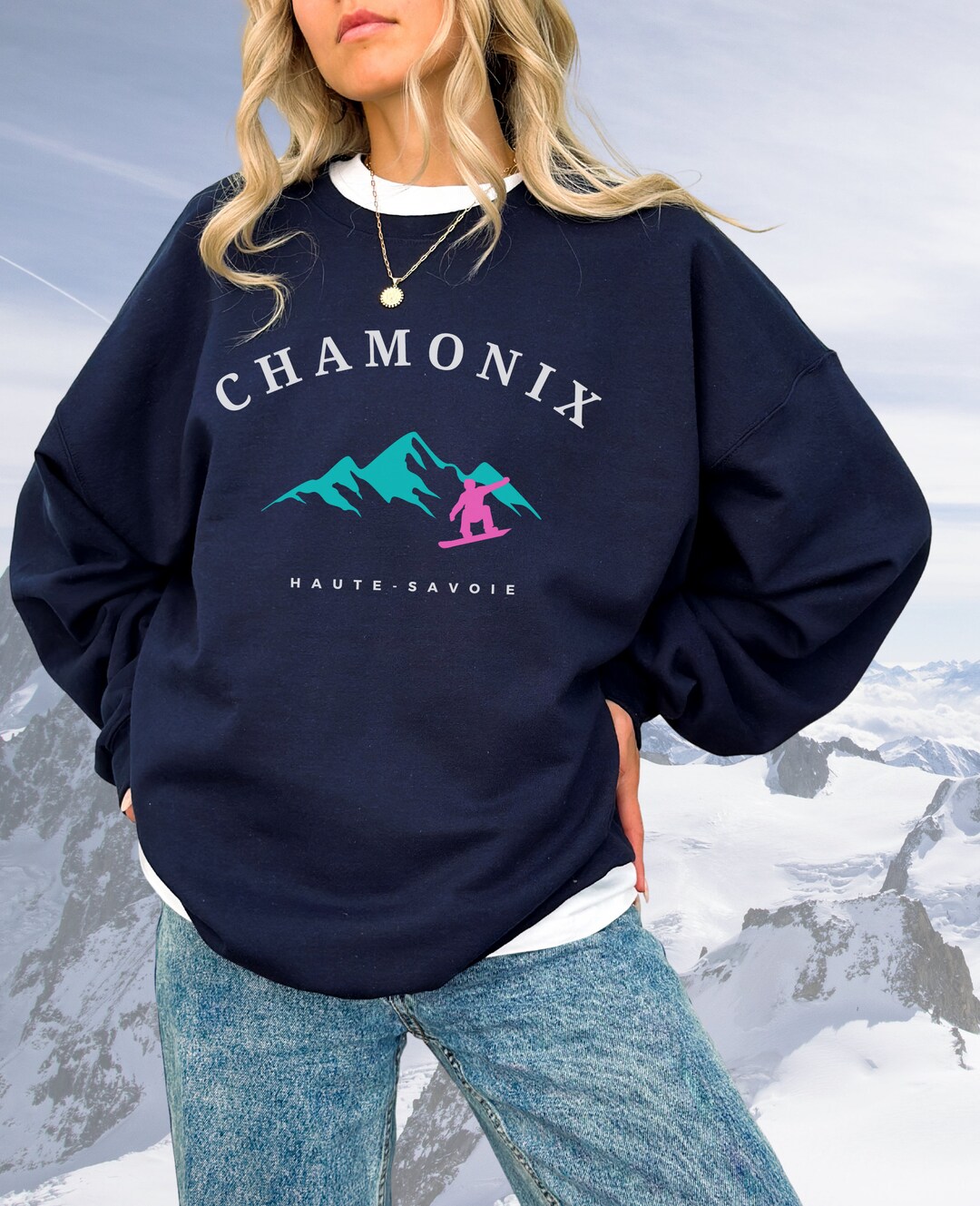 Chamonix Sweatshirt Unisex, Vintage Retro Style Chamonix France
