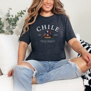Chile South America t-shirt, Chile souvenir, Chile flag t-shirt, Chile gift, Unisex t-shirt, Chile South America, Crewneck T-shirt