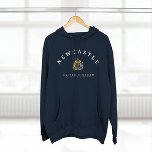 Newcastle Three-Panel Fleece Hoodie, Newcastle upon Tyne, United Kingdom, England Shirt, Newcastle shirt, Newcastle Hoodie, UK Style Navy