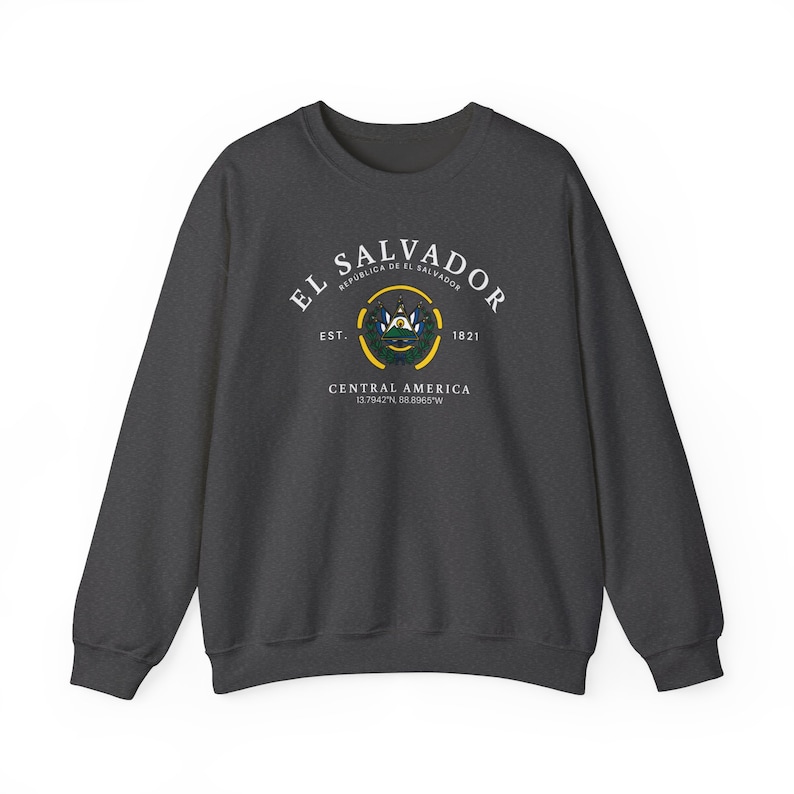 El Salvador Sweatshirt, El Salvador Flag Shirt, Central America, El Salvador Shirt, Soft and Comfortable Pullover Sweatshirt, Gift, Souvenir image 6