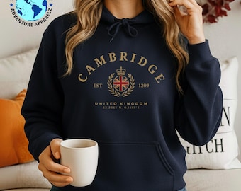 ケンブリッジヴィンテージスタイルスウェットシャツ、ケンブリッジシャツ、ケンブリッジパーカー、ケンブリッジギフト、英国スウェットシャツ、ケンブリッジお土産