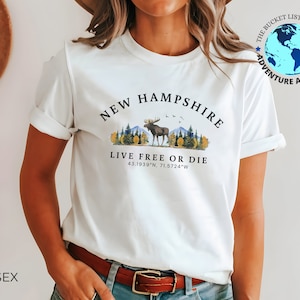 Camiseta de New Hampshire, souvenir de New Hampshire, camiseta de naturaleza, camiseta de New Hampshire, camiseta unisex, camiseta inspirada en el bosque