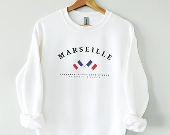 Marseille Sweatshirt, Marseille France Sweater, Europe, France shirt, gift, Marseille France, Soft and Comfortable Travel Gift Crewneck