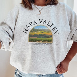 Uniseks Napa Valley California-shirt, Napa Valley-sweatshirt, Napa Valley-shirt, Vine Lover-trui, Vineyards, California-shirt, wijnmakerij