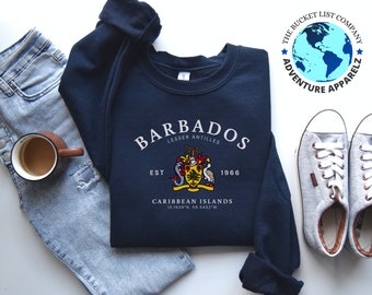 Barbados Shirt, Barbados Caribbean Style Sweatshirt, Barbados Gift, Lesser Antilles Shirt, Soft and Comfortable Pullover Sweatshirt