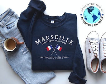 Marseille Sweatshirt, Marseille France, Marseille, Marseille Shirt, France Sweatshirt, Soft and Comfortable Pullover Sweatshirt