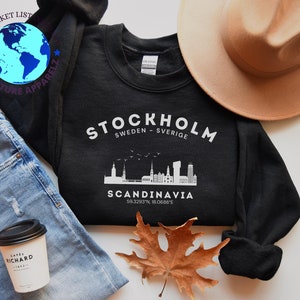 Stockholm Sweden Sweatshirt, Sweden Scandinavia, Skandinavisk Crewneck Pullover, Unisex Sweatshirt, Soft and Comfortable, Stockholm City