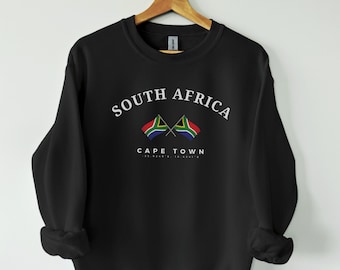 Sweatshirt Zuid-Afrika, vlag van Zuid-Afrika, Kaapstad, Johannesburg, cadeau Zuid-Afrika, Zuid-Afrikaanse stijl, zacht en comfortabel