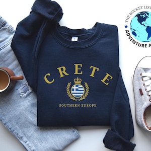 Crete Sweatshirt, Crete Shirt, Greece Gift, Crete Greece, Greek Island Shirt, Crete Travel Sweatshirt, Unisex Sweatshirt, Europe Souvenir