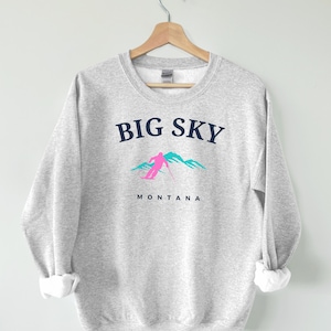 Big Sky Sweatshirt Unisex, Vintage Retro Style Montana Sweatshirt, Big Sky Sweater, Ski Sweatshirt, trendy gift