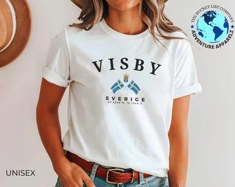Visby T-Shirt, Visby Souvenir, Sweden Shirt, Unisex T-Shirt, Sverige Tee, Scandinavia Gift, Sweden Skandinavia