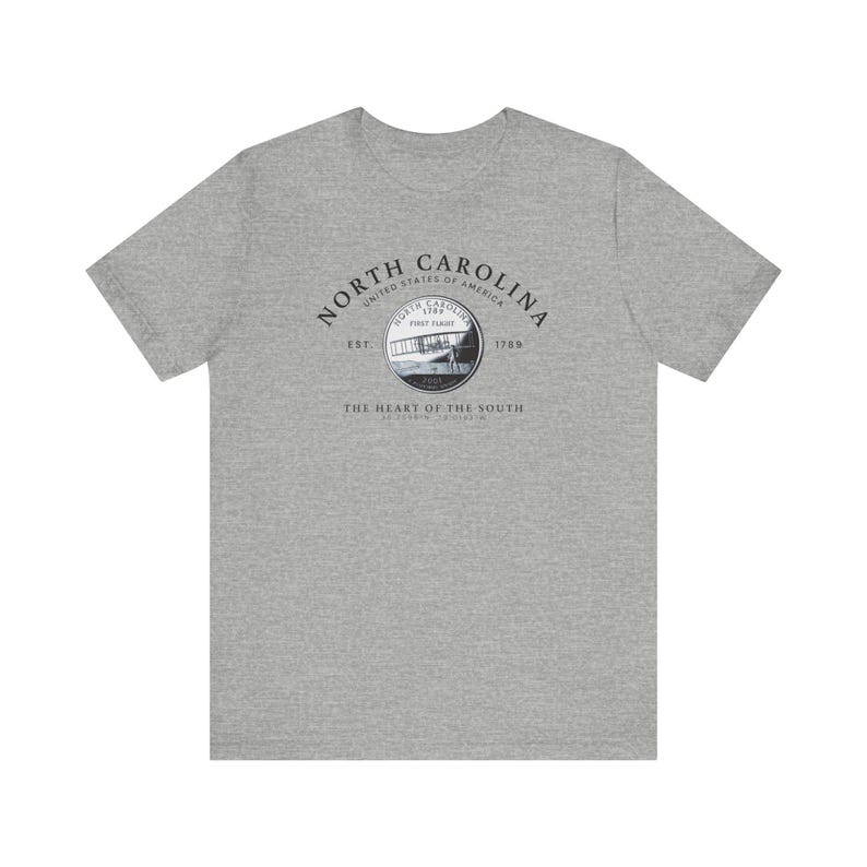 Camiseta de Carolina del Norte, souvenir de Carolina del Norte, camiseta de Carolina del Norte, camiseta unisex, regalo de Carolina del Norte, camiseta con el cuarto de Carolina del Norte, camiseta del estado imagen 6